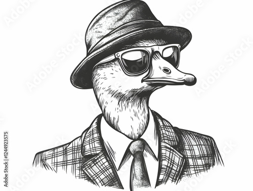 Stylish Goose Wears a Hat, ...
