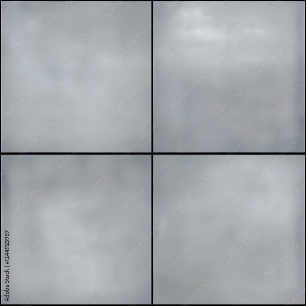 Fototapeta premium Four Panels of Soft, Blurred Gray Cloud Backgrounds Create a Serene and Dreamlike Atmosphere