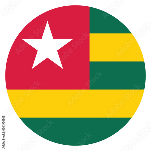 Free Download Togo flag. Togo circle flag logo icon computer vector illustration design - GFXLoad
