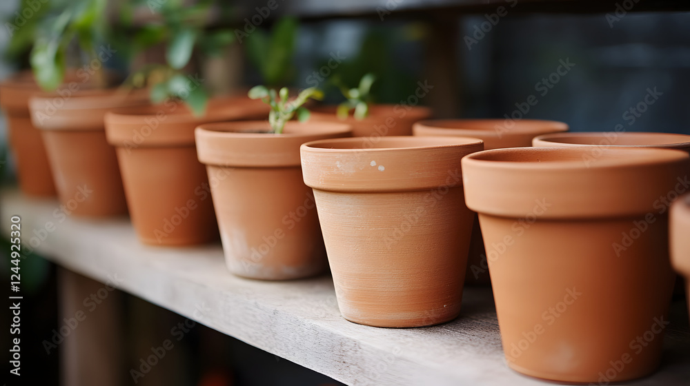Rustic Terracotta Plant Pots Awaiting Spring Planting Rustic Terracotta Plant Pots Awaiting Spring Planting