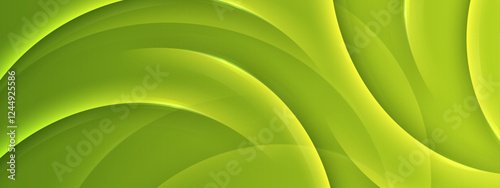 Green gradient geometric background in vibrant curvy  hues, suitable for presentations, web designs, and creative projects