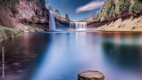 Serene Waterfall Cascades i...