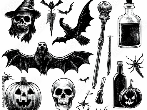 Vintage Halloween Illustrat...