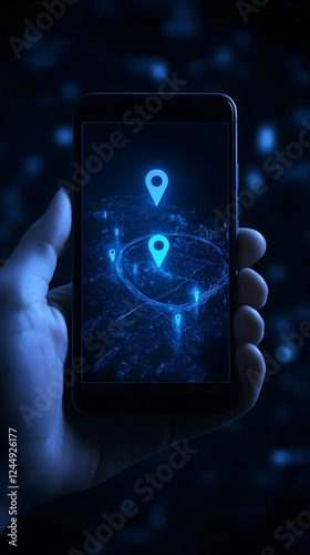 Hand Holds Smartphone Displ...