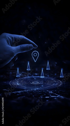 Hand Holds Location Pin Abo...