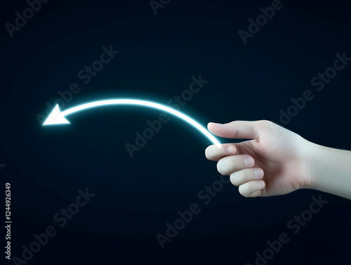 Hand Holds a Glowing Arrow ...