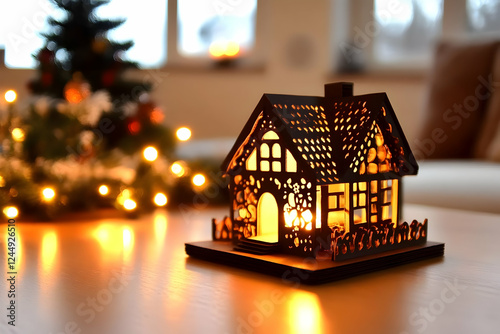 Intricate Wooden House Lant...
