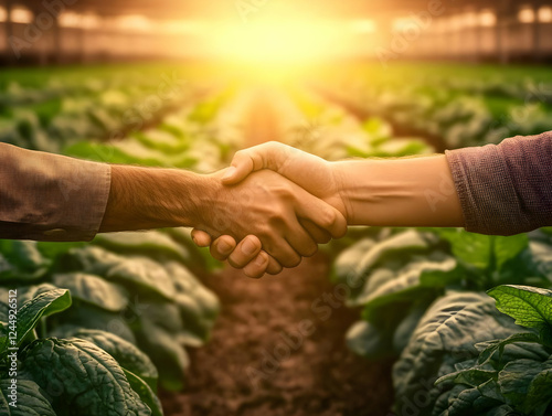 Two Farmers Shake Hands in ...