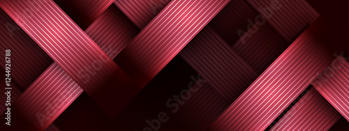 red dynamic gradient geometric background with striped overlapping design, perfect for presentations, website backdrops, or digital artworks.