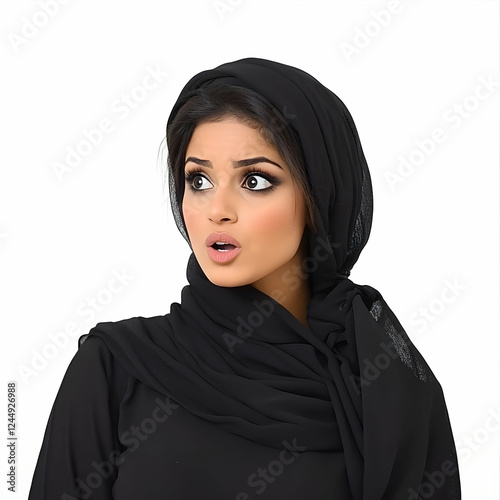 Surprised Woman in Black Hi...