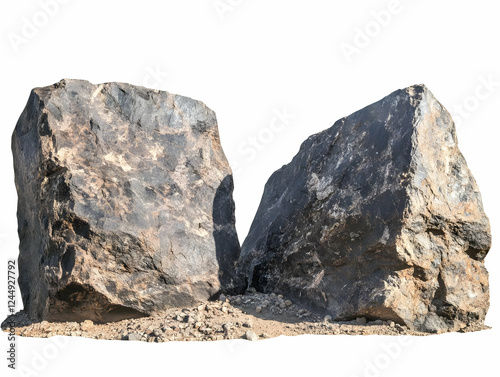 Two Large Dark Gray Rocks S...