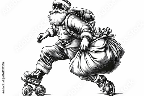 Cool Santa Claus Roller Ska...