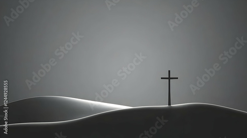 A Cross Stands on a Hill un...
