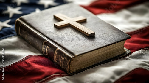 Holy Bible with Wooden Cros...