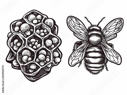 Detailed Sketch of Bee and ...