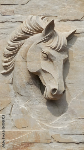 Stone Carving of a Horse He...