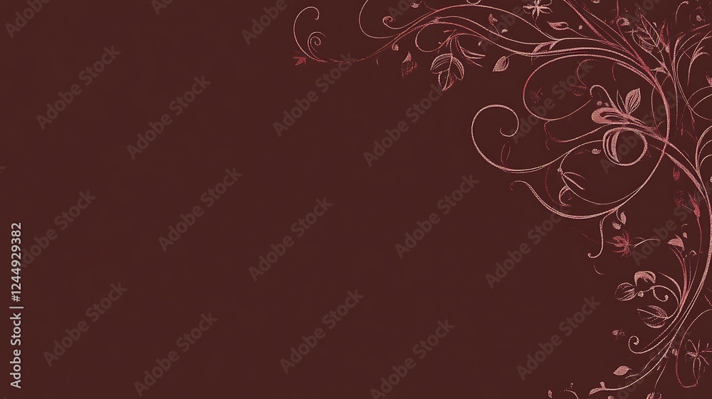 Red floral corner design, background, invite Red floral corner design, background, invite