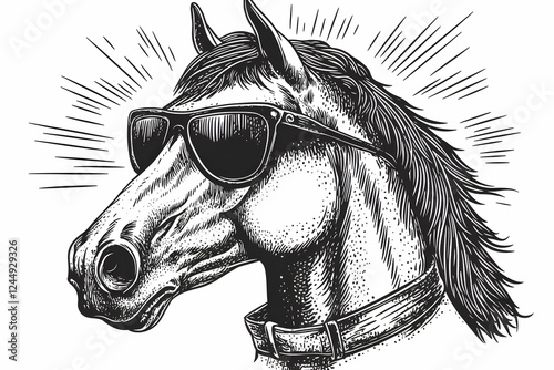 Stylish Horse Wears Sunglas...