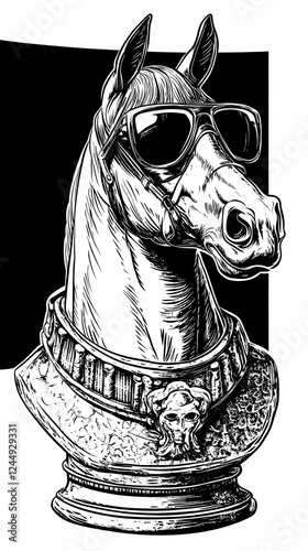 Stylish Horse Bust Wears Su...
