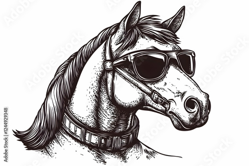 Stylish Horse Wears Sunglas...