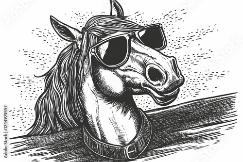 Stylish Horse Wears Sunglas...