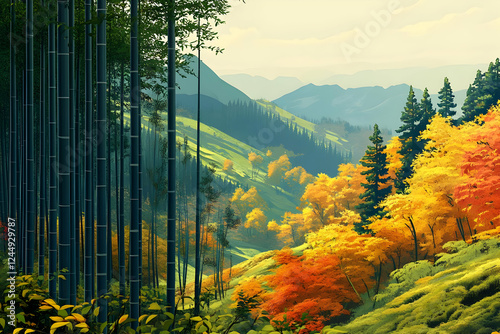 Bamboo Forest Meets Autumn ...