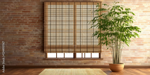 Empty Room Features Brick W...