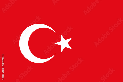 Turkey flag, national banner of the country of turkiye.