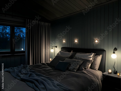 Dark and Moody Bedroom Inte...
