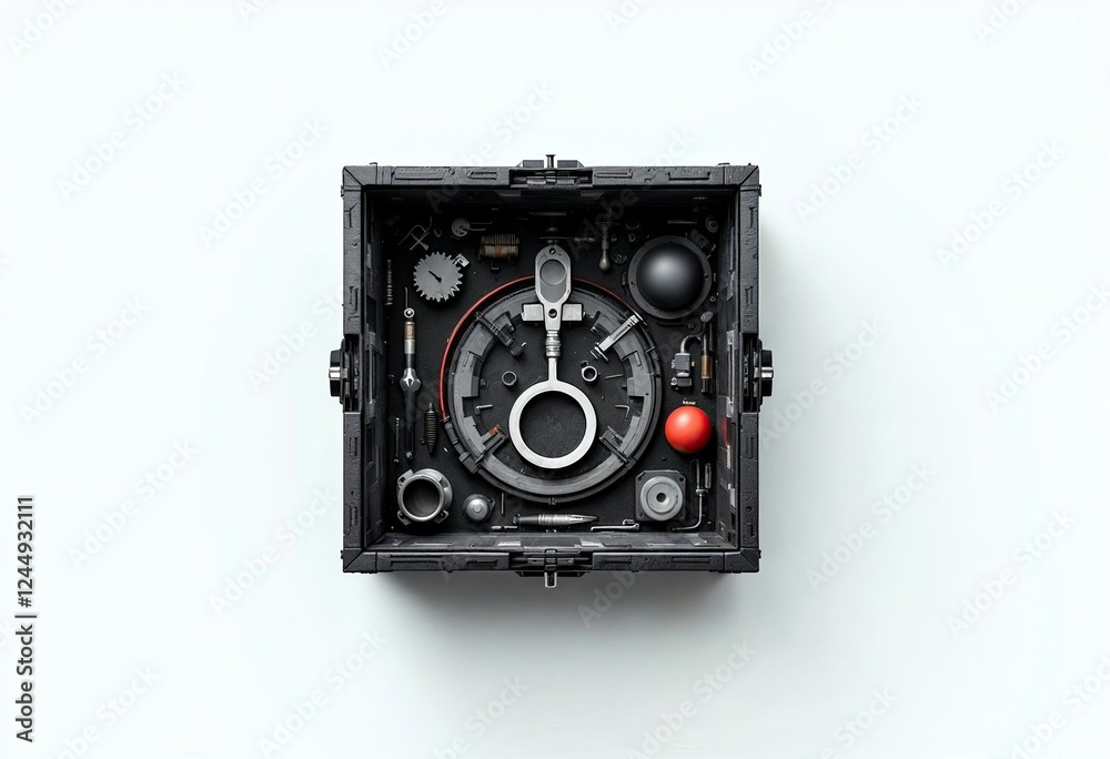 Fototapeta premium top view on mystery box concept