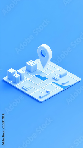 3D Location Pin Marks Spot ...
