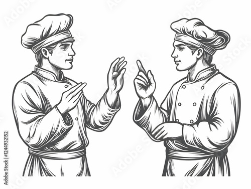 Two Chefs Discuss in Unifor...