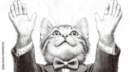 Sophisticated Cat in Suit R...