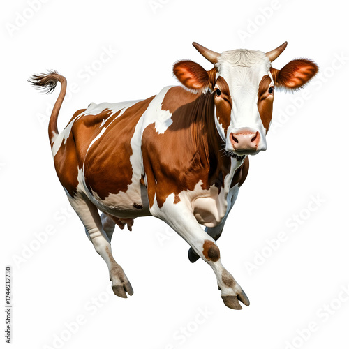 Brown and White Cow Runs Gr...