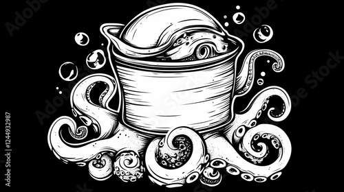 Octopus Emerging from a Buc...