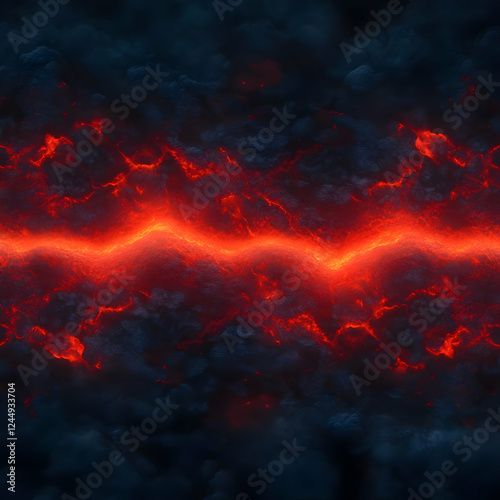 Glowing Lava Flows Through ...