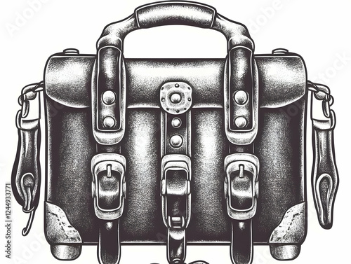 Vintage Leather Satchel Ill...
