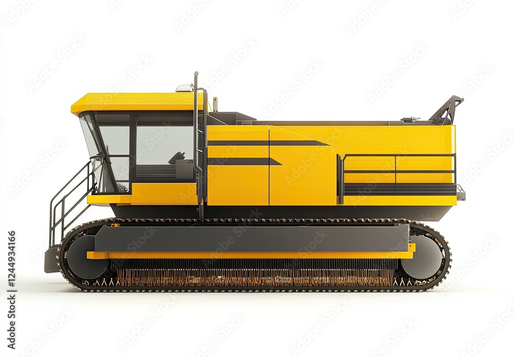 Obraz premium Yellow tracked vehicle industrial machine design
