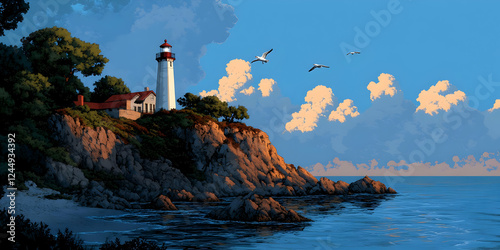 Lighthouse stands tall on r...