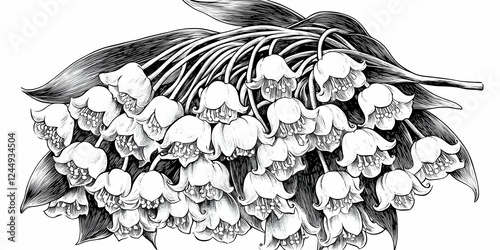 Detailed Ink Drawing of Del...
