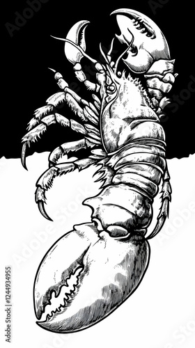 Detailed Lobster Illustrati...