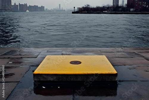 Yellow Painted Concrete Blo...