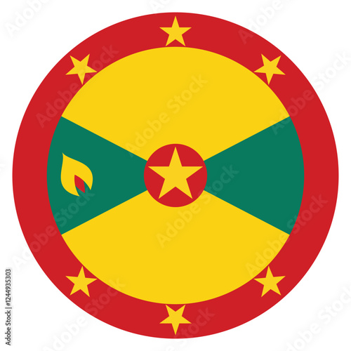 Grenada flag. Grenada circle flag logo icon computer vector illustration design