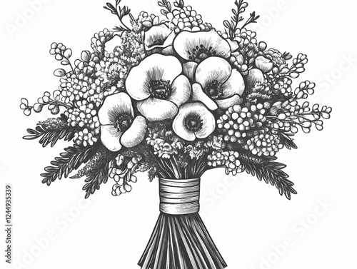 Detailed Monochrome Bouquet...