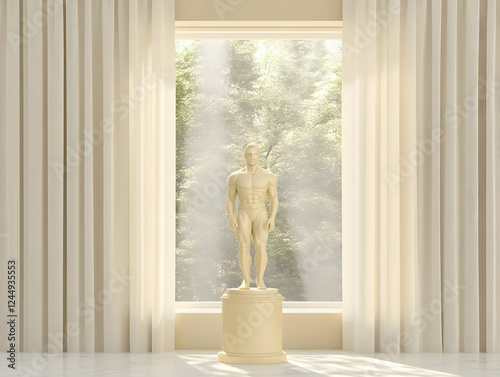 Beige Room Interior with Sc...