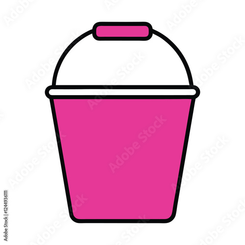 Bucket Vector Icon Illustration High Quality Agricultural and Industrial Tool Graphics