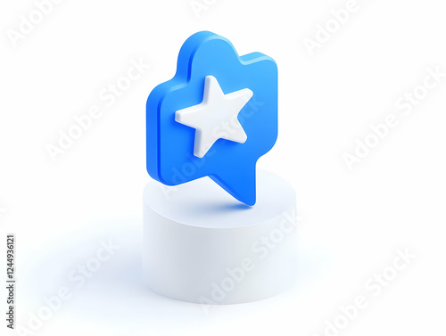 3D Blue Speech Bubble with ...