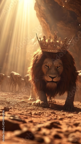 Majestic Lion King Wears a ...