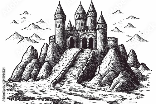 Medieval Castle Perched Ato...