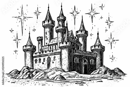 Magical Castle Illustration...